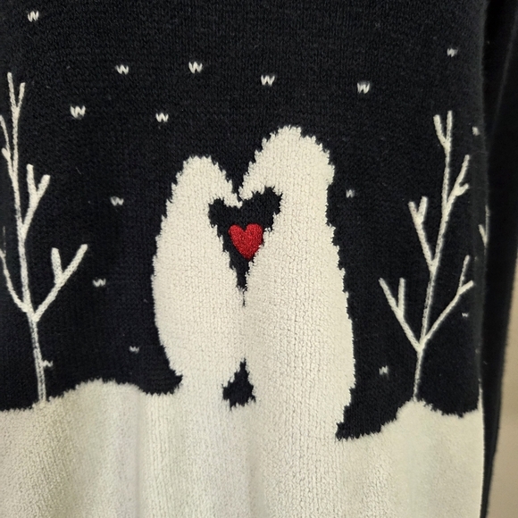 Reitmans Blue and White Penguin Sweater Size Small - Picture 3 of 5
